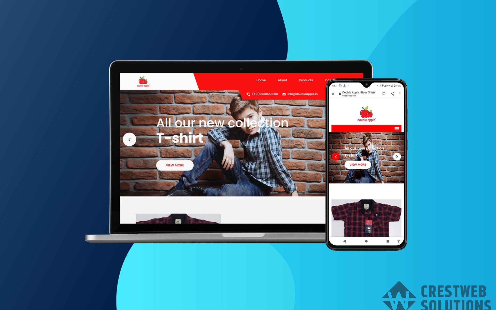 double apple respionsive website in mumbai ecommerce crestweb solutions