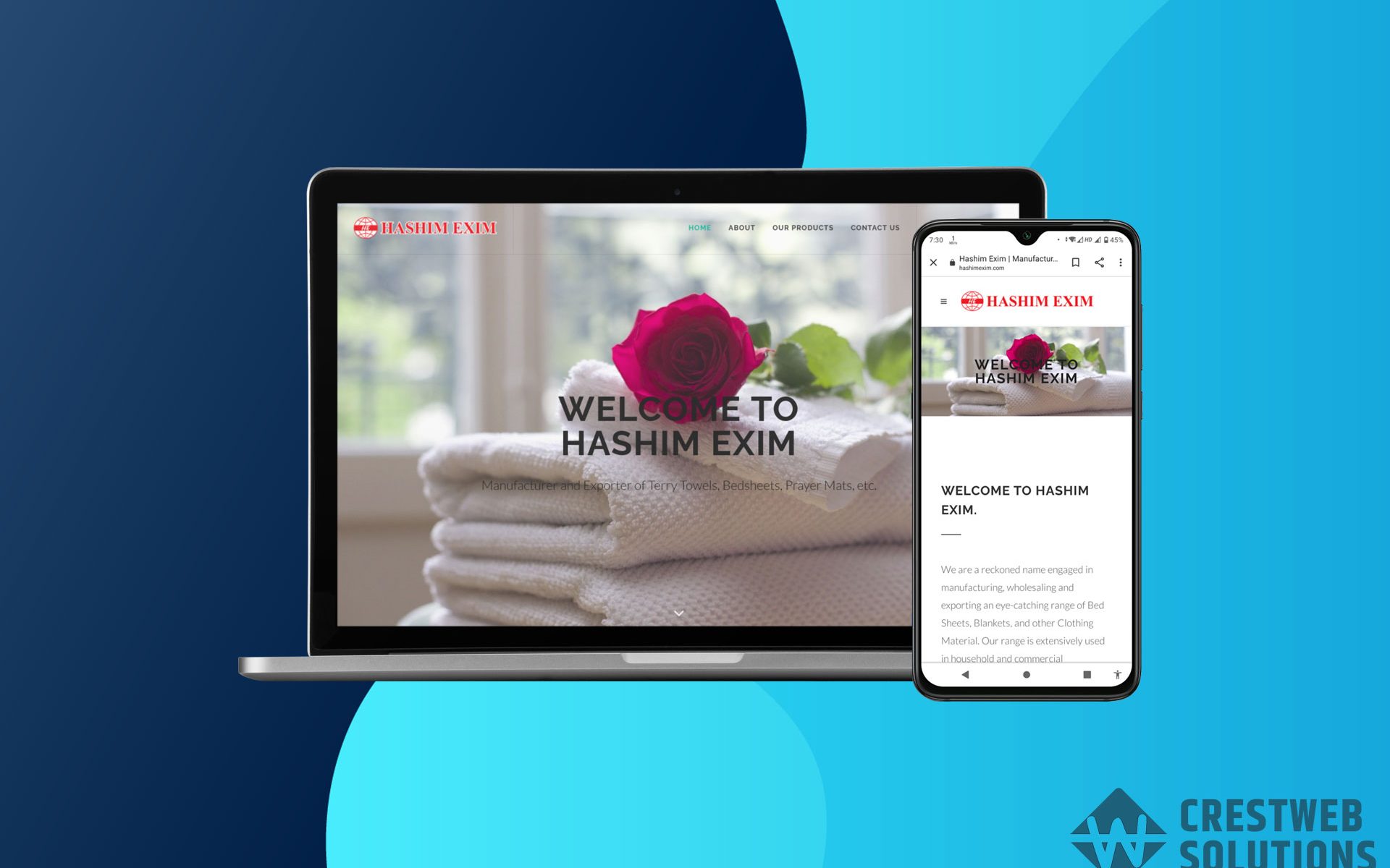 hashimexim responsive website in mumbai ecommerce crestweb solutions